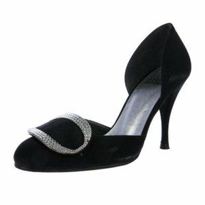 D'Orsay Open-Side Pumps & Rhinestone Embellishment